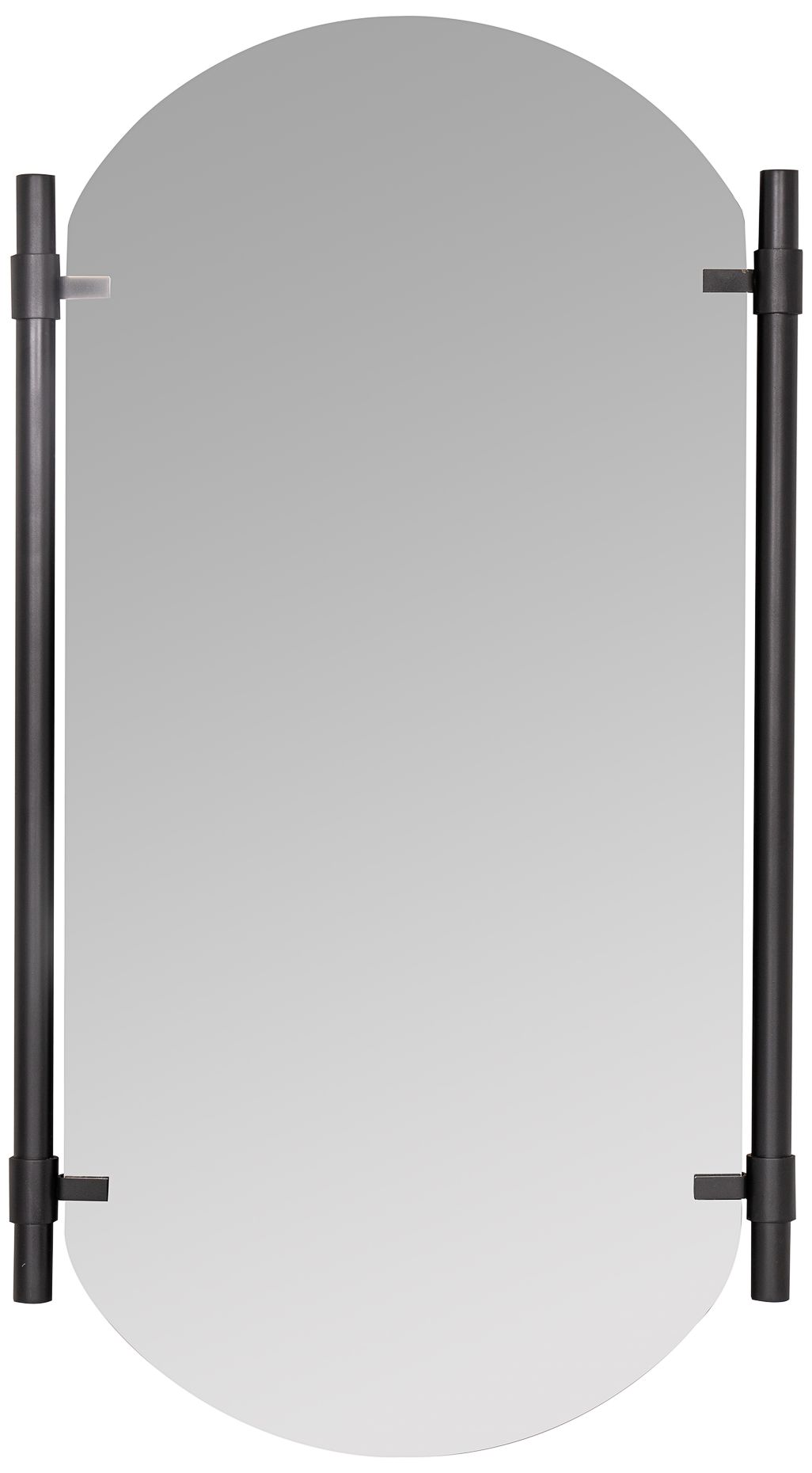 Vertical Shiny Black 22 1/4" x 33 1/2" Oval Wall Mirror 355G5