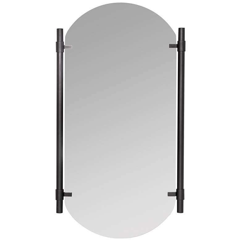 Image 2 Vertical Shiny Black 22 1/4 inch x 33 1/2 inch Oval Wall Mirror