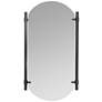 Vertical Shiny Black 22 1/4" x 33 1/2" Oval Wall Mirror