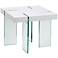 Verve Glass-Leg High Gloss White Modern Square End Table