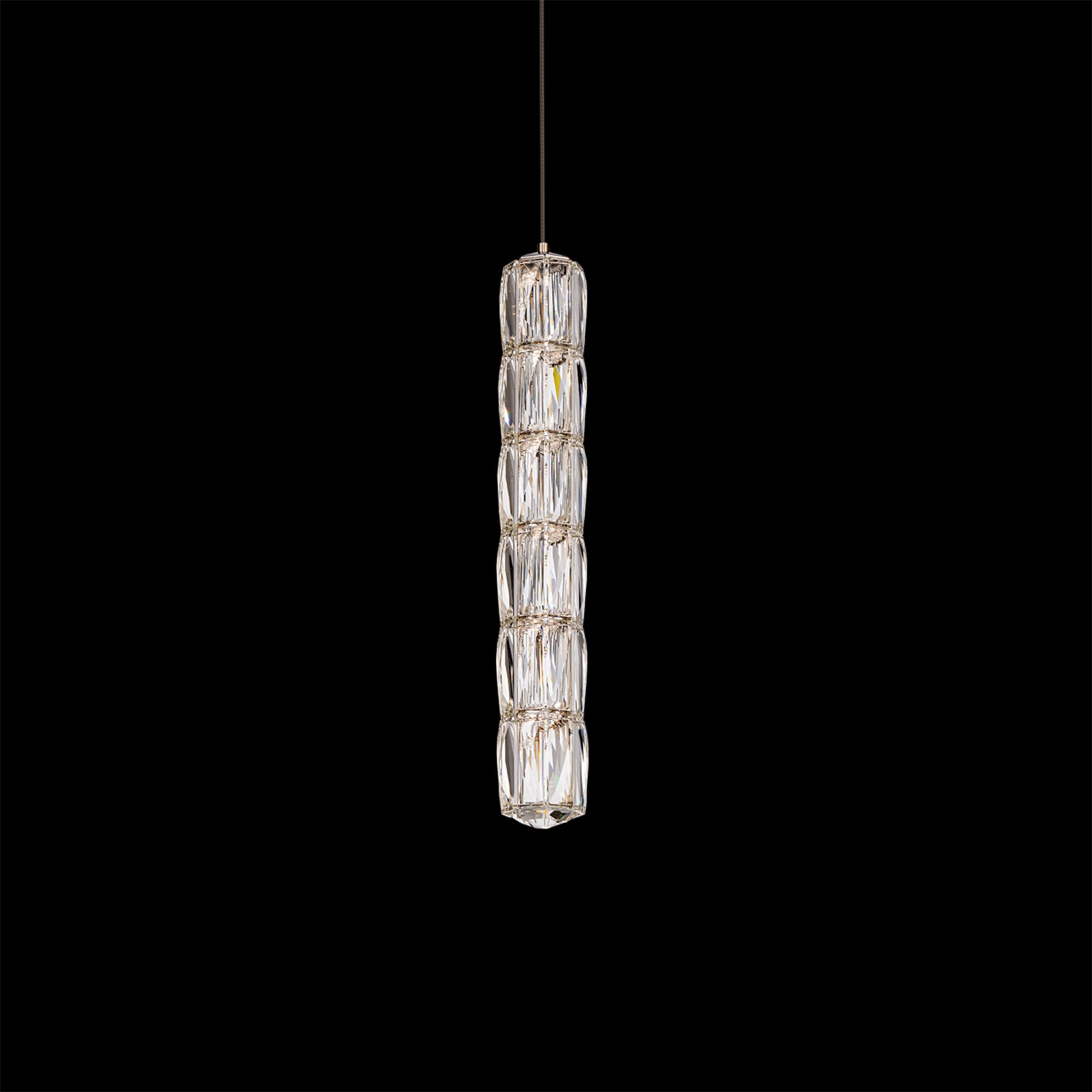 Image 2 Verve LED 19"H x 3"W 1-Light Crystal Mini-Pendant in Stainless St more views