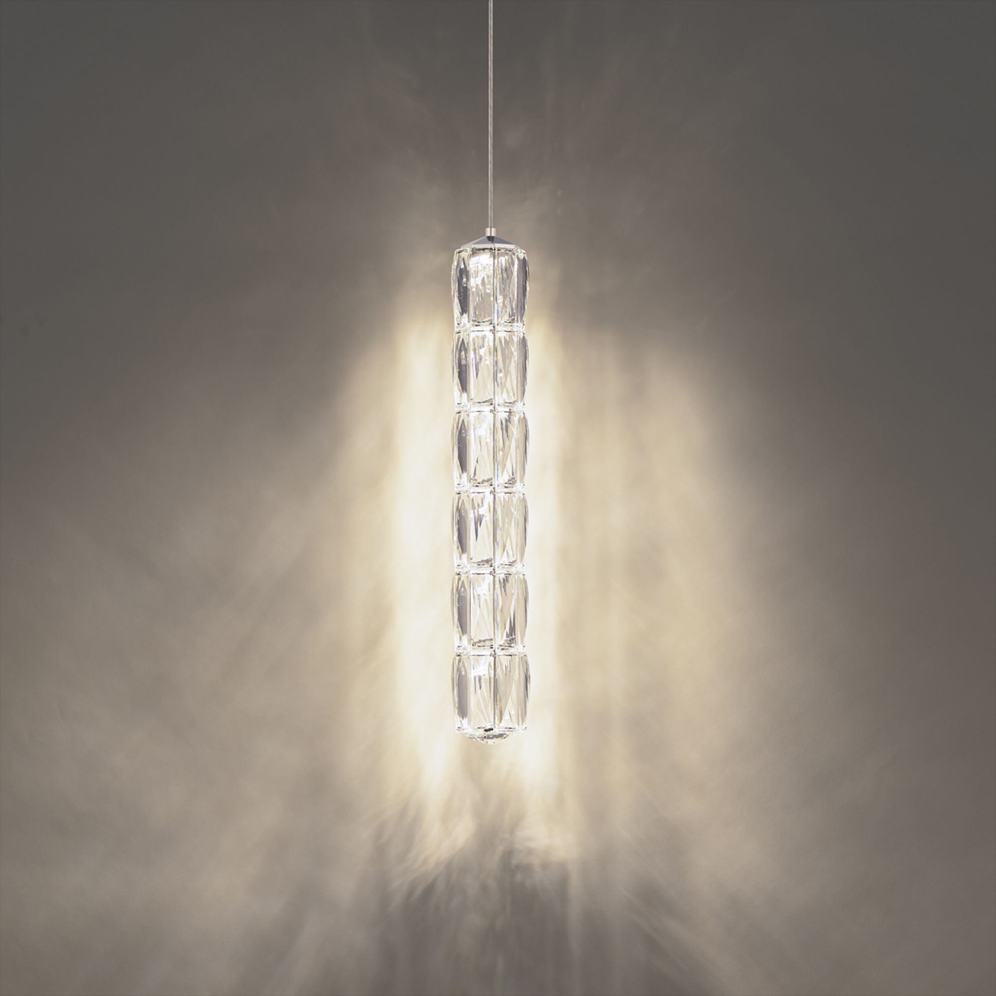 Image 3 Verve LED 19"H x 3"W 1-Light Crystal Mini-Pendant in Stainless St more views