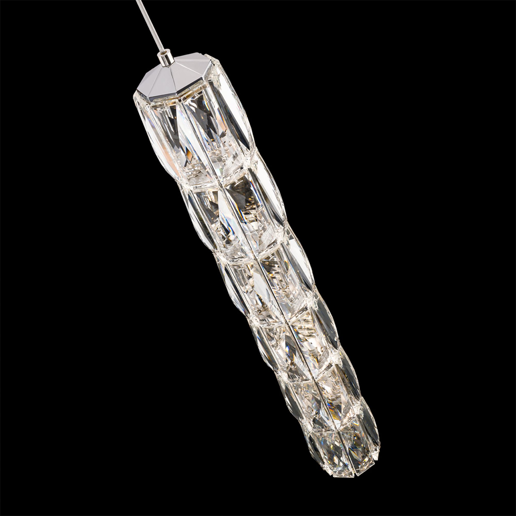 Image 4 Verve LED 19"H x 3"W 1-Light Crystal Mini-Pendant in Stainless St more views
