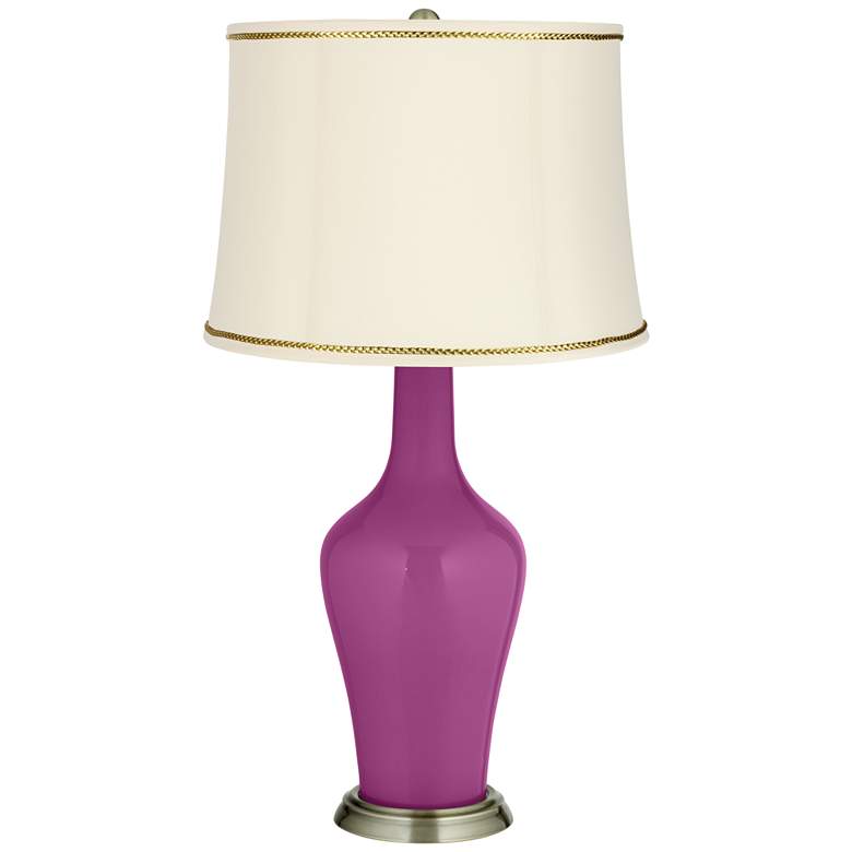 Image 1 Verve Violet Anya Table Lamp with President&#39;s Braid Trim