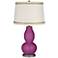 Verve Violet Double Gourd Table Lamp with Rhinestone Lace Trim