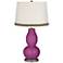 Verve Violet Double Gourd Table Lamp with Wave Braid Trim