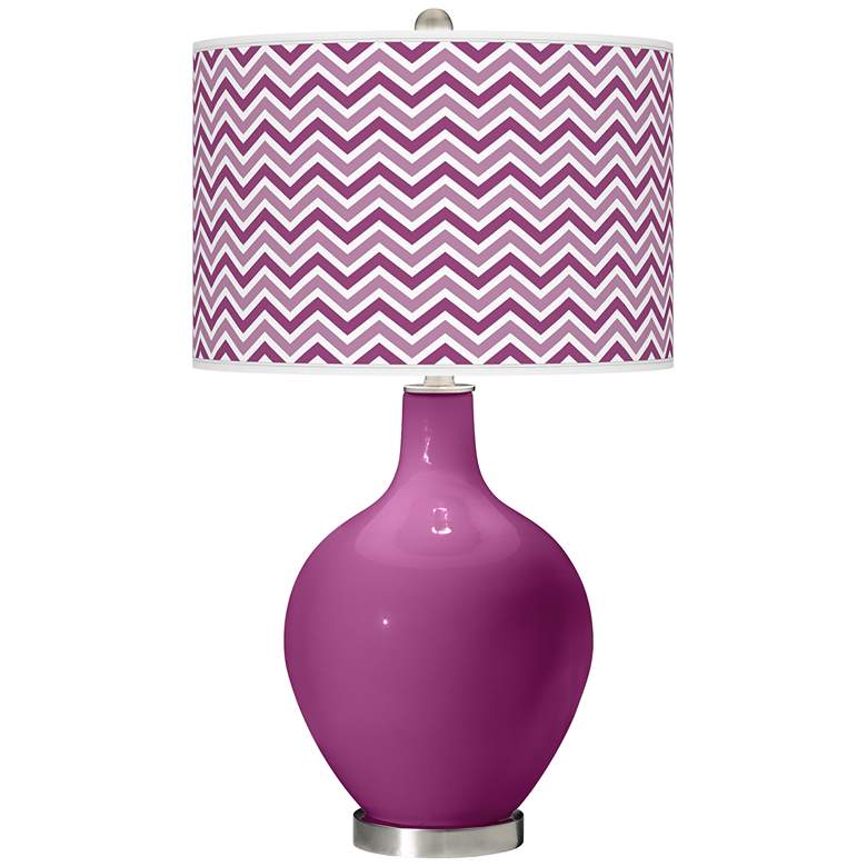 Image 1 Verve Violet Narrow Zig Zag Ovo Table Lamp