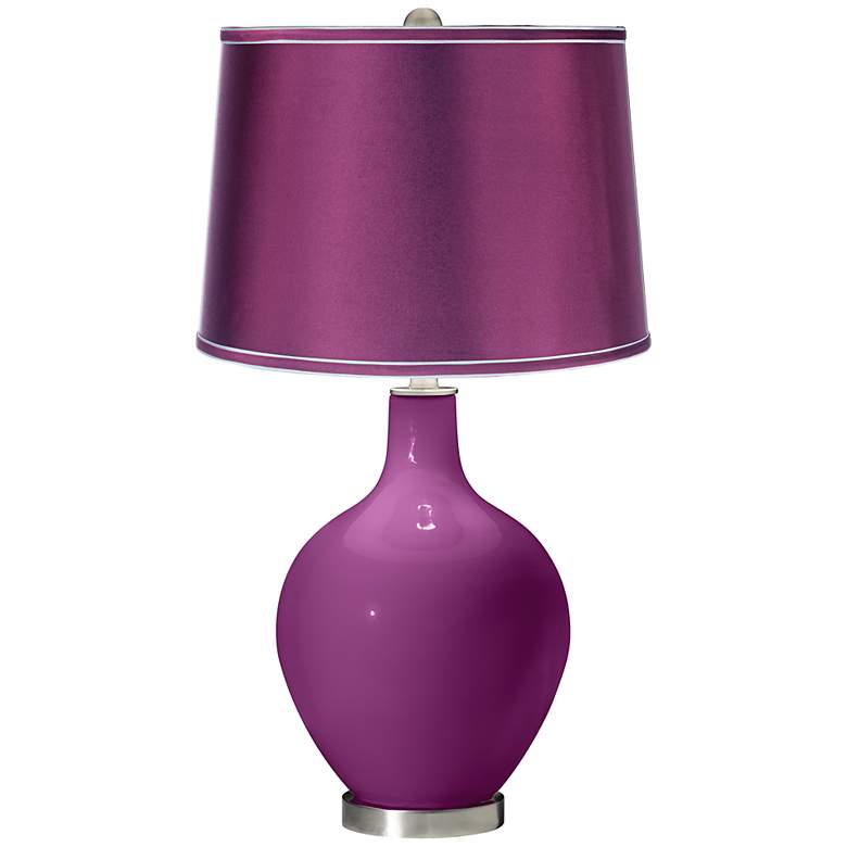 Image 1 Verve Violet - Satin Plum Shade Ovo Table Lamp