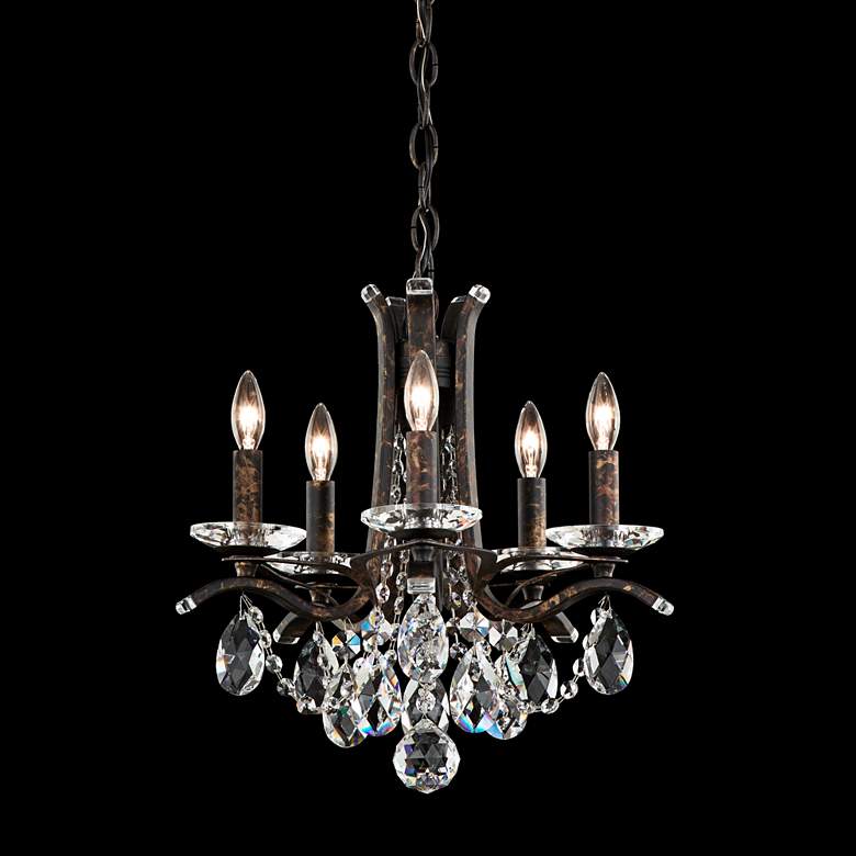 Image 1 Vesca 15"W Heirloom Bronze and Crystal 5-Light Chandelier