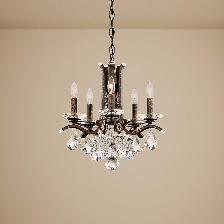 Image 1 Vesca 15"W Heirloom Bronze and Crystal 5-Light Chandelier