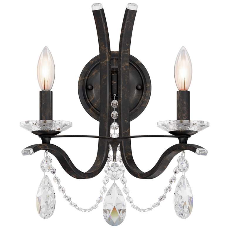Image 1 Vesca 16 inchH x 13 inchW 2-Light Crystal Wall Sconce in Heirloom Bronze