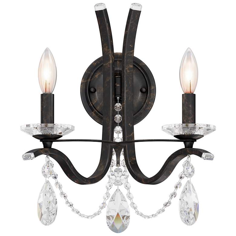 Image 1 Vesca 16"H x 13"W 2-Light Crystal Wall Sconce in Heirloom Bronze