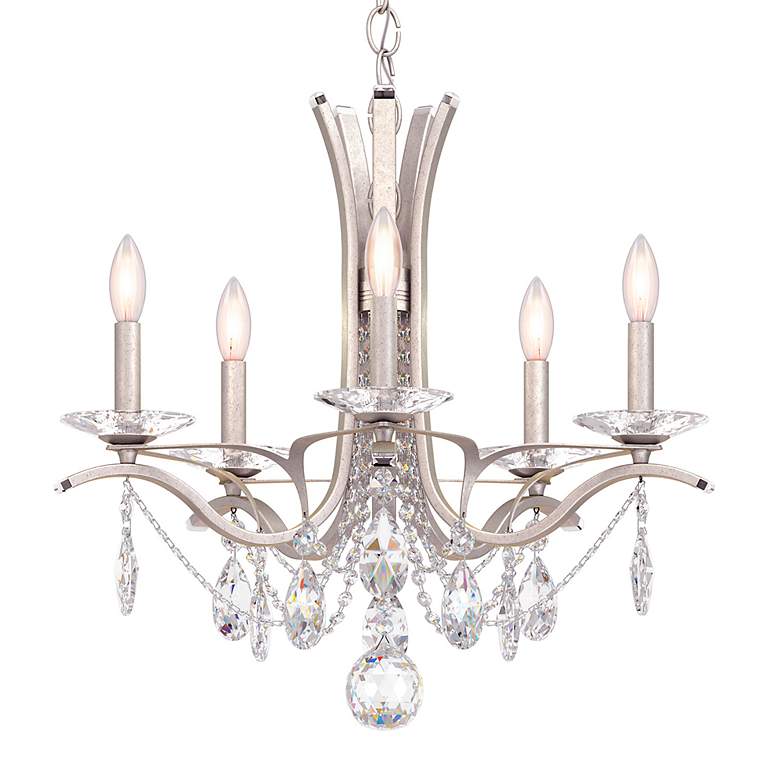 Image 2 Vesca 20"H x 23"W 5-Light Crystal Chandelier in Antique Silver