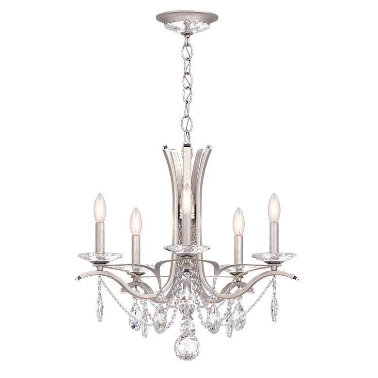 Image 3 Vesca 20"H x 23"W 5-Light Crystal Chandelier in Antique Silver more views