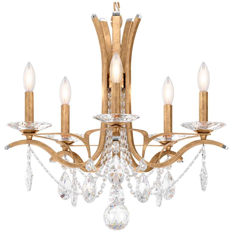 Image 1 Vesca 20"H x 23"W 5-Light Crystal Chandelier in French Gold