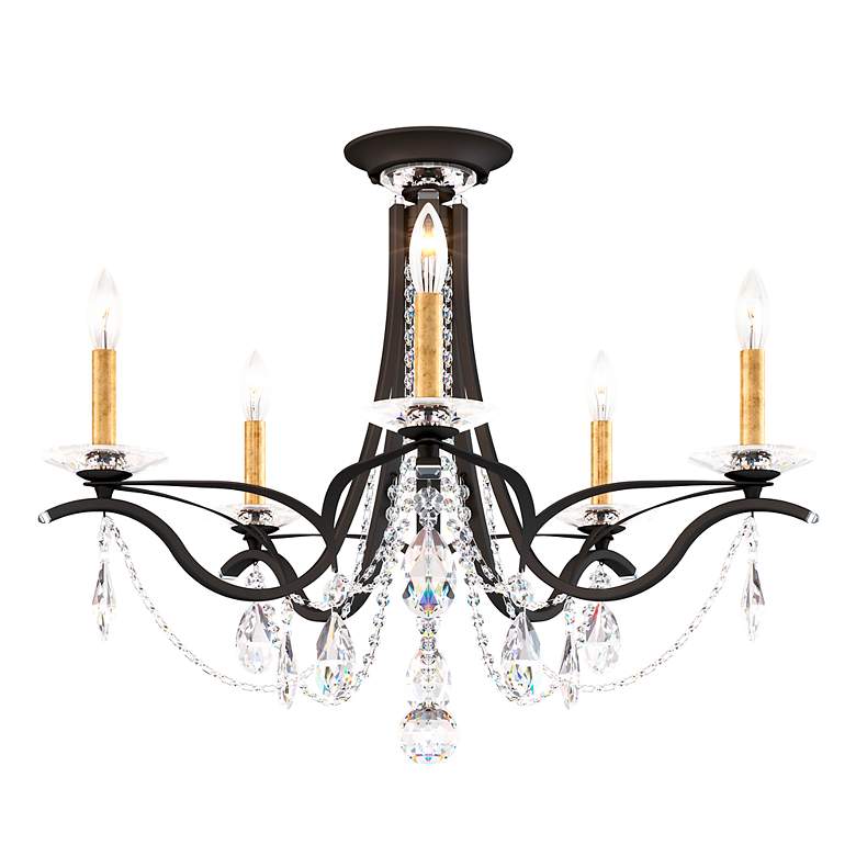 Image 2 Vesca 23"H x 29"W 5-Light Crystal Semi-Flush Mount in Black