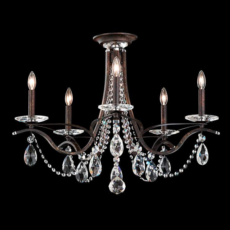 Image 3 Vesca 23"H x 29"W 5-Light Crystal Semi-Flush Mount in Heirloom Br more views