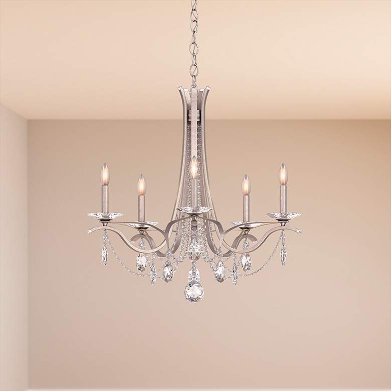 Image 1 Vesca 27"H x 29"W 5-Light Crystal Chandelier in Heirloom Bronze
