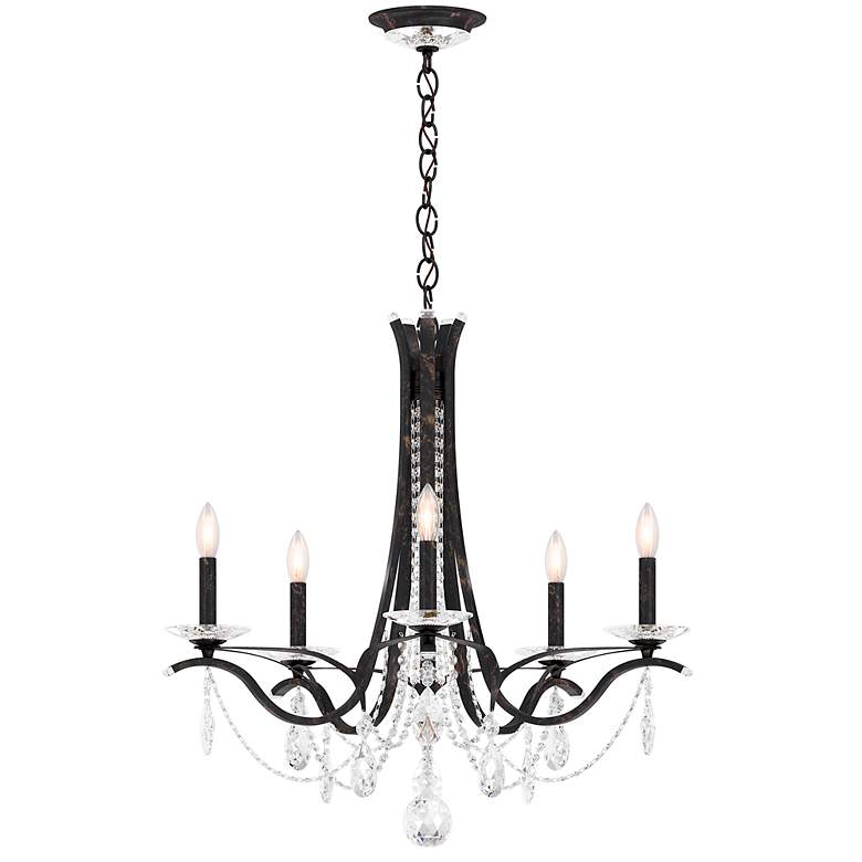 Image 3 Vesca 27"H x 29"W 5-Light Crystal Chandelier in Heirloom Bronze more views