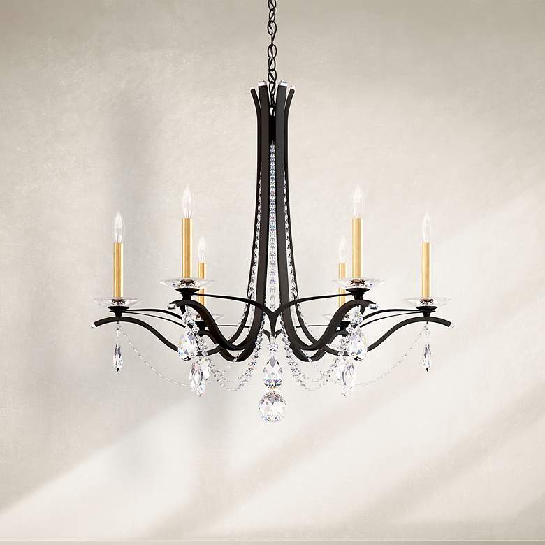 Image 1 Vesca 29"H x 33"W 6-Light Crystal Chandelier in Black