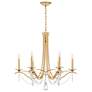 2_Vesca 29"H x 33"W 6-Light Crystal Chandelier in Heirloom Gold more views