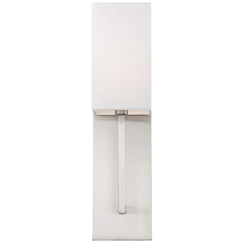 Image 1 Vesey; 1 Light; Wall Sconce; Brushed Nickel Finish with White Linen Shade