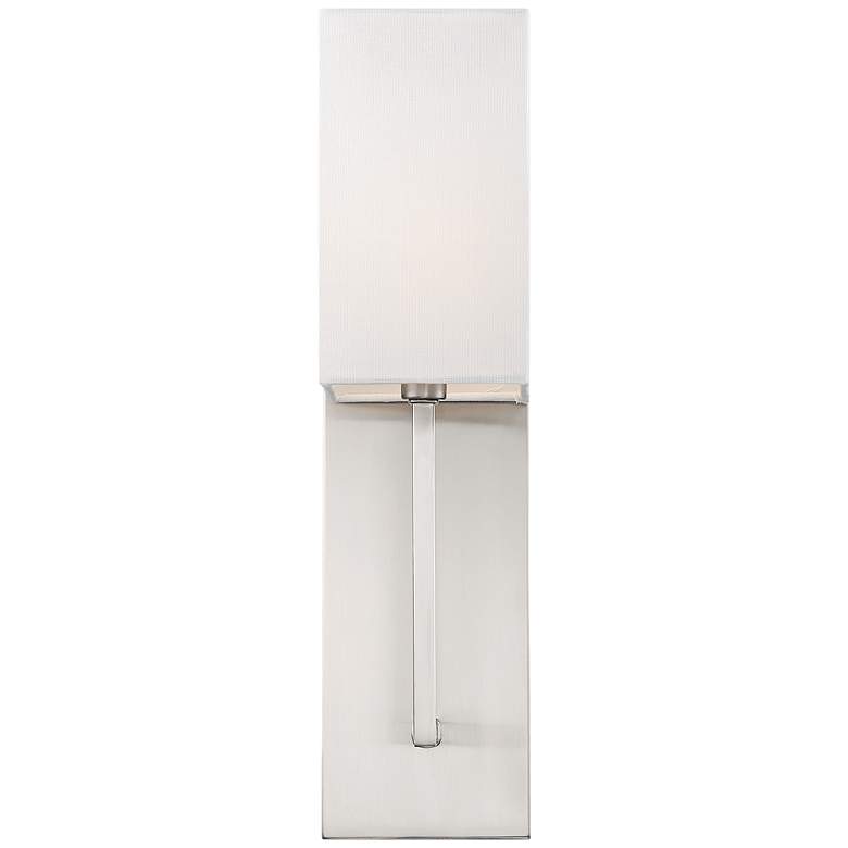 Image 1 Vesey; 1 Light; Wall Sconce; Brushed Nickel Finish with White Linen Shade