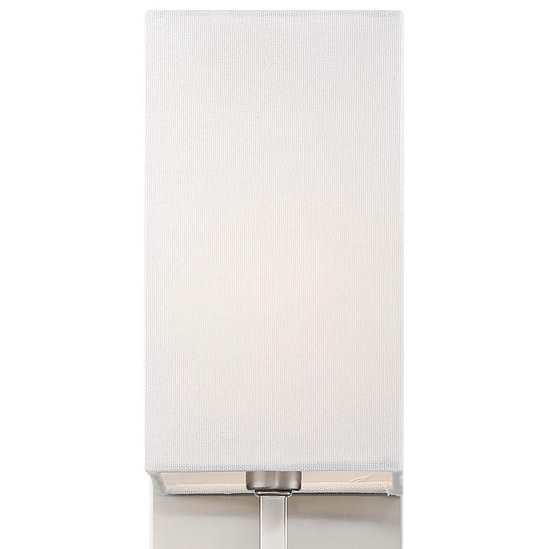 Image 2 Vesey; 1 Light; Wall Sconce; Brushed Nickel Finish with White Linen Shade more views