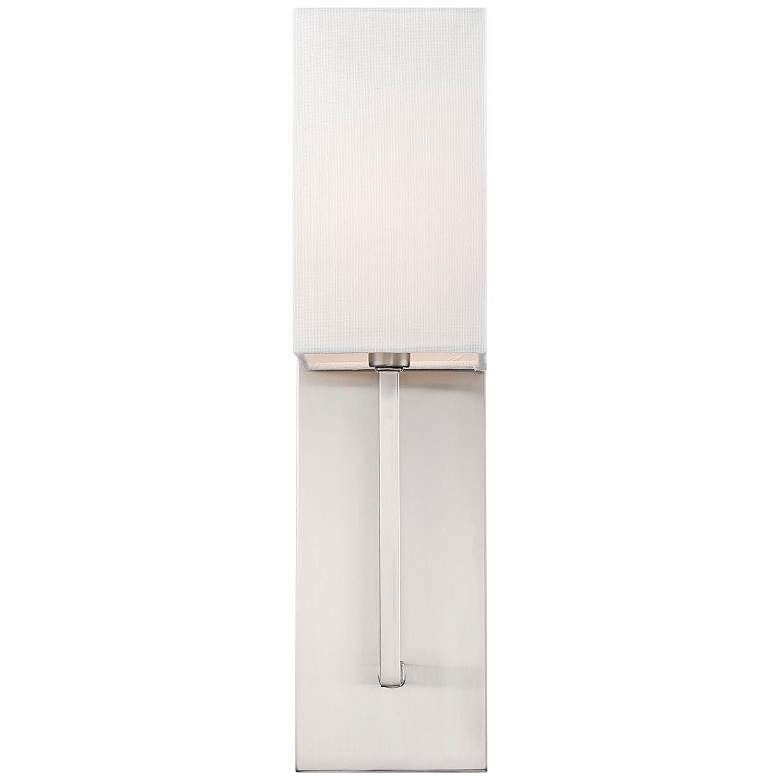 Image 4 Vesey; 1 Light; Wall Sconce; Brushed Nickel Finish with White Linen Shade more views