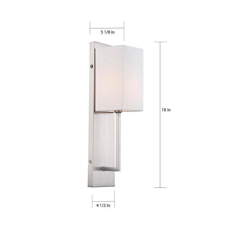Image 6 Vesey; 1 Light; Wall Sconce; Brushed Nickel Finish with White Linen Shade more views