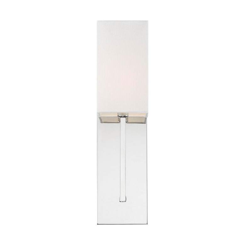Image 2 Vesey; 1 Light; Wall Sconce; Polished Nickel Finish with White Linen Shade more views