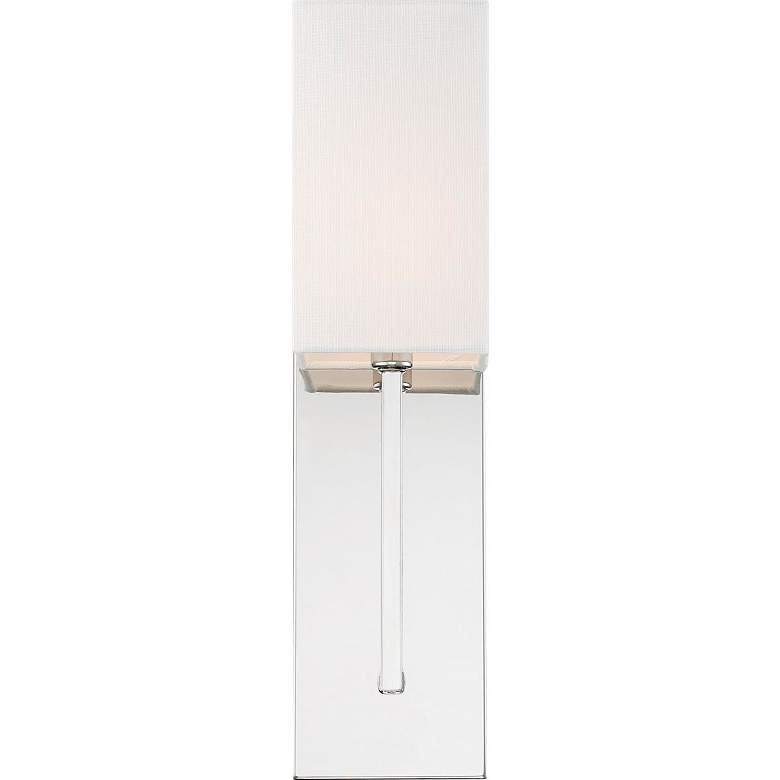 Image 3 Vesey; 1 Light; Wall Sconce; Polished Nickel Finish with White Linen Shade more views