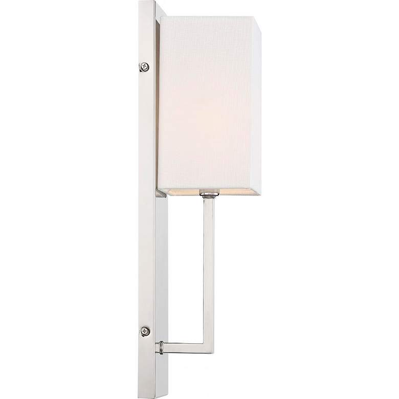 Image 4 Vesey; 1 Light; Wall Sconce; Polished Nickel Finish with White Linen Shade more views