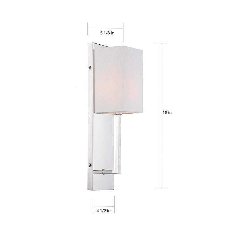 Image 5 Vesey; 1 Light; Wall Sconce; Polished Nickel Finish with White Linen Shade more views
