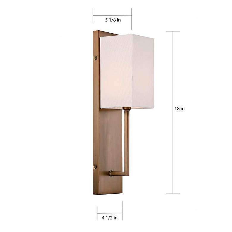 Image 7 Vesey 18" High Burnished Brass Wall Sconce more views