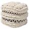 Vesey Beige and Brown Moroccan Inspired Pouf Ottoman