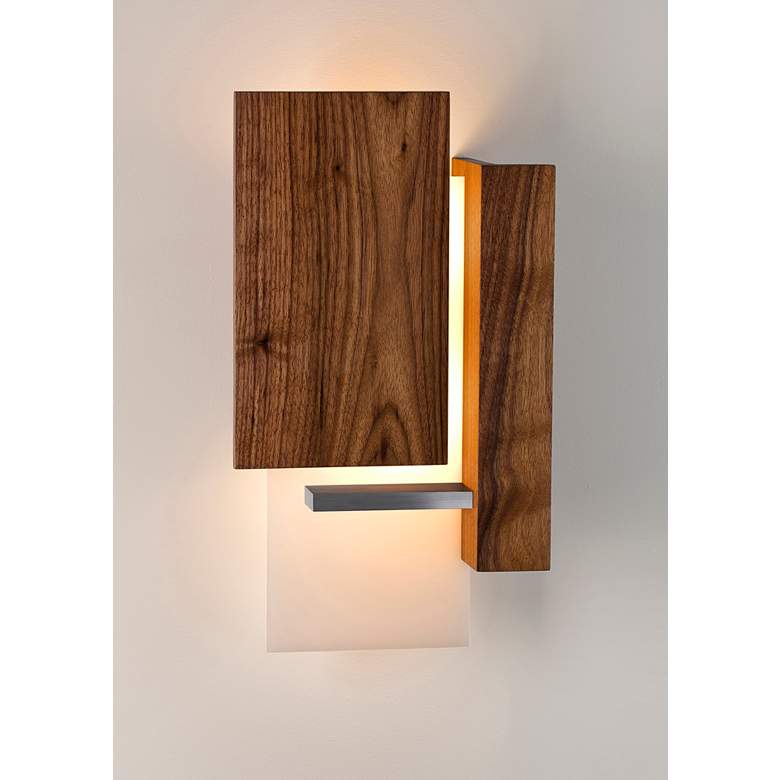 Image 3 Vesper 15" High Oiled Walnut LED Wall Sconce more views