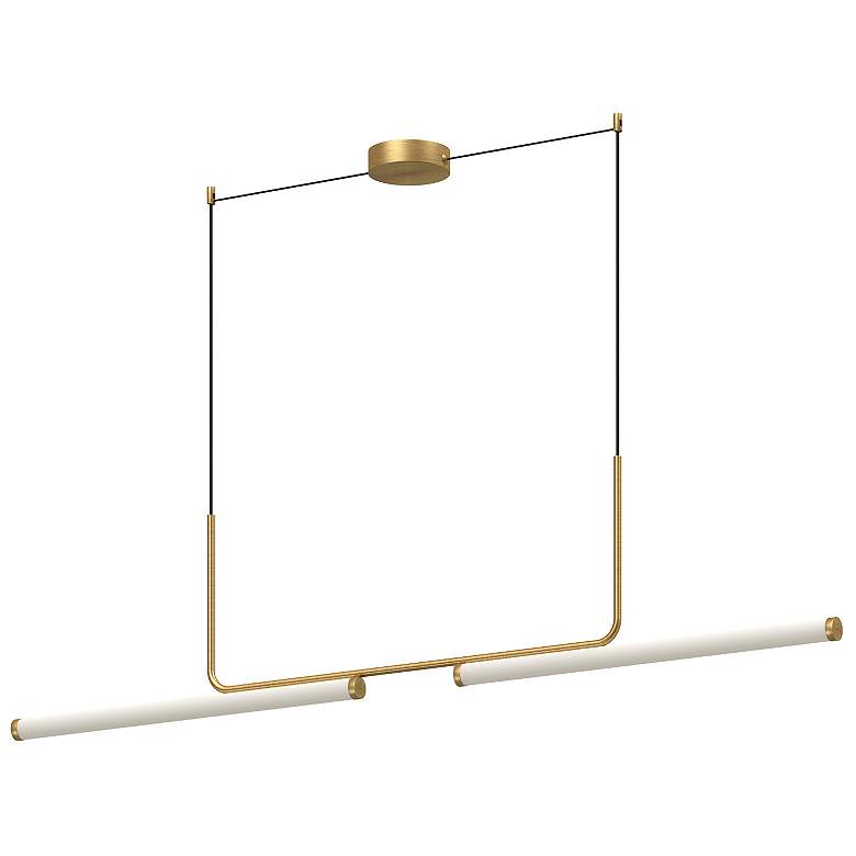 Image 2 Vesper 73" Wide Brushed Gold LED Linear Pendant