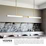 4_Vesper 73" Wide Brushed Gold LED Linear Pendant more views