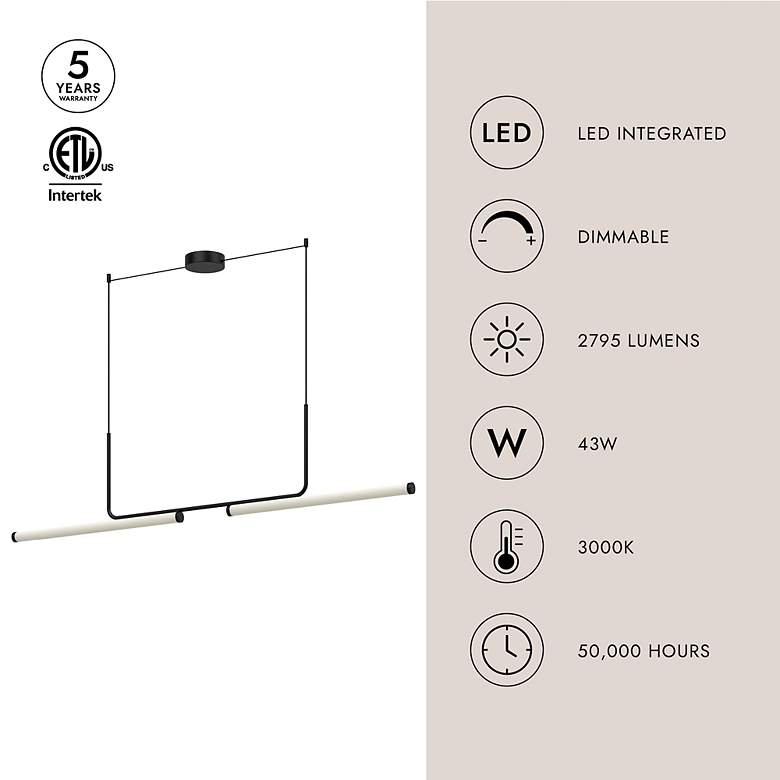 Image 5 Vesper 73" Wide Brushed Gold LED Linear Pendant more views