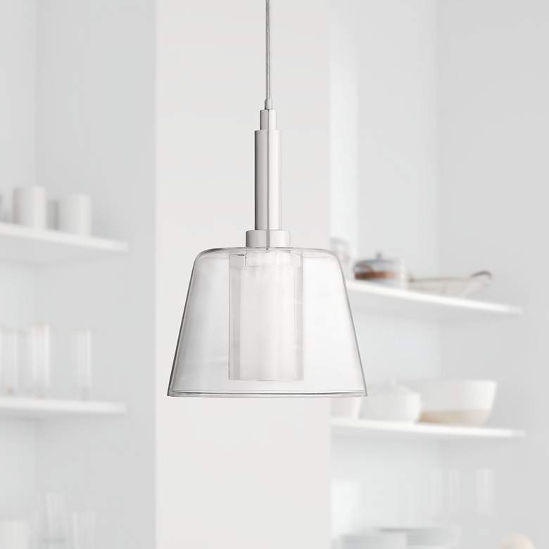 Image 1 Vesper Glass and Chrome Mini Pendant Light