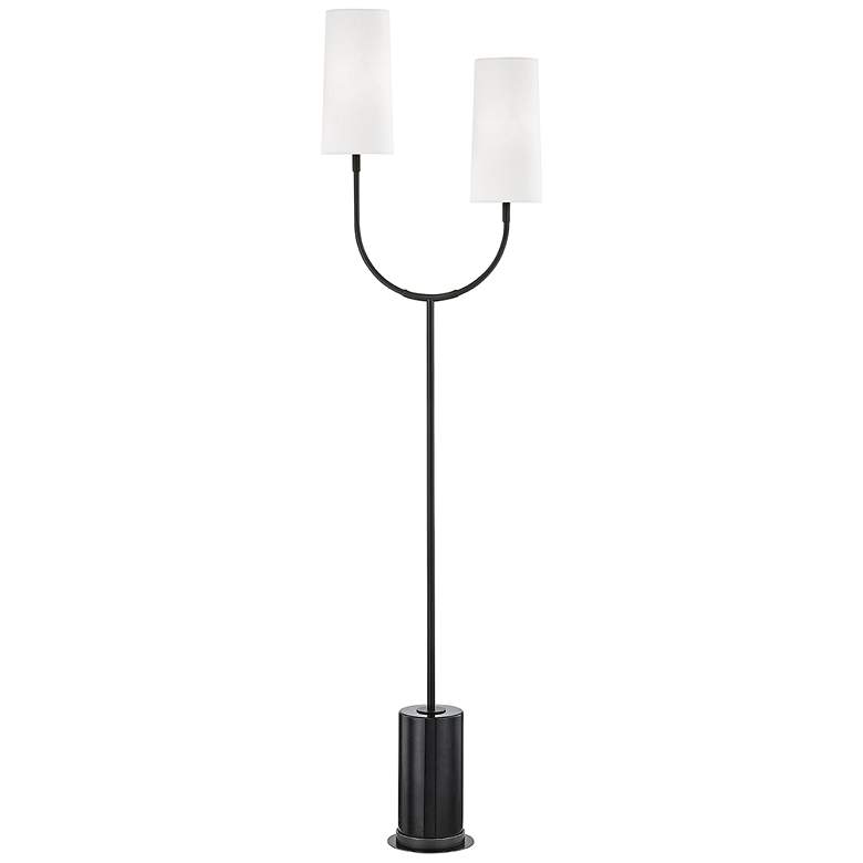 Image 1 Vesper Old Bronze and Black Marble 2-Light Floor Lamp