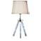 Vespucci Sand 28" High Chrome Tripod LED Table Lamp with Night Light