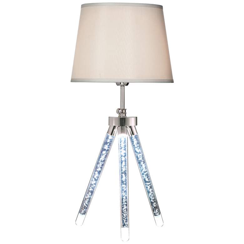 Image 1 Vespucci Sand Chrome Tripod LED Table Lamp with Night Light