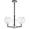 Vessel 24"W Black and Brushed Aluminum 3-Light Chandelier