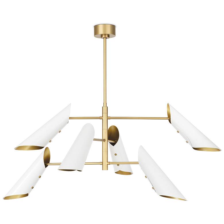Image 1 Vest Chandelier (White and Natural Brass)
