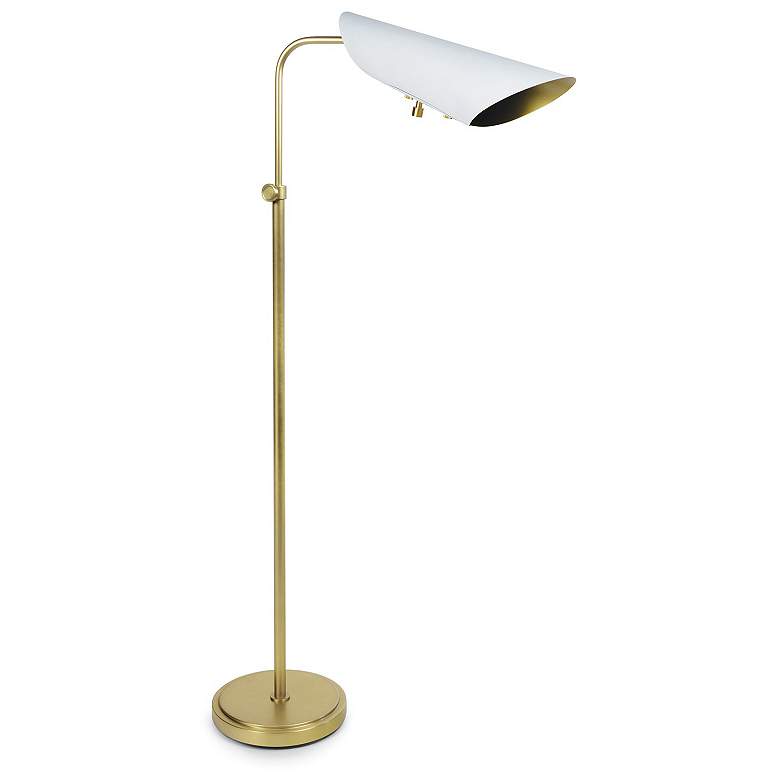 Image 1 Vest Floor Lamp (White and Natural Brass)