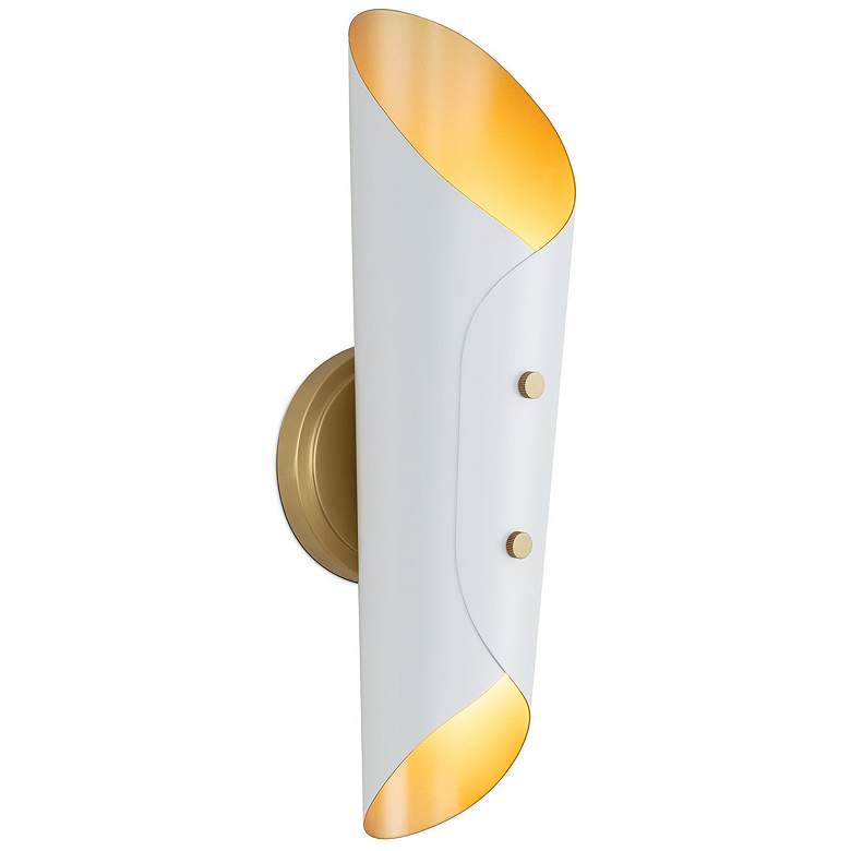 Image 1 Vest Sconce (White and Natural Brass)
