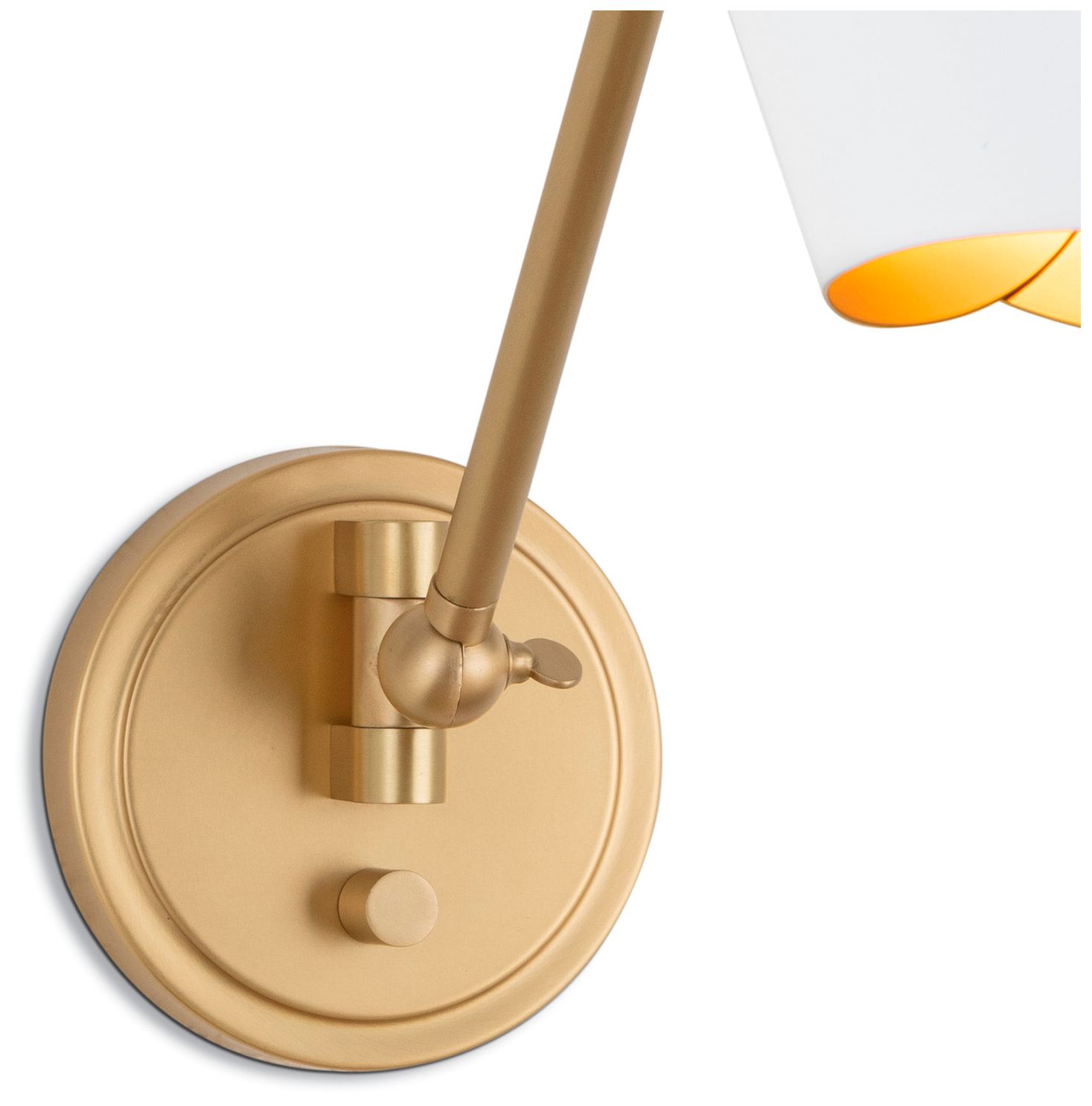 Image 5 Vest Single Arm Sconce (White and Natural Brass) more views