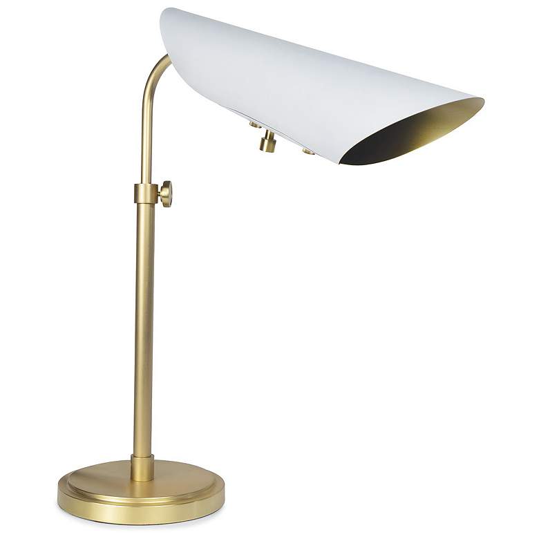 Image 1 Vest Table Lamp (White and Natural Brass)